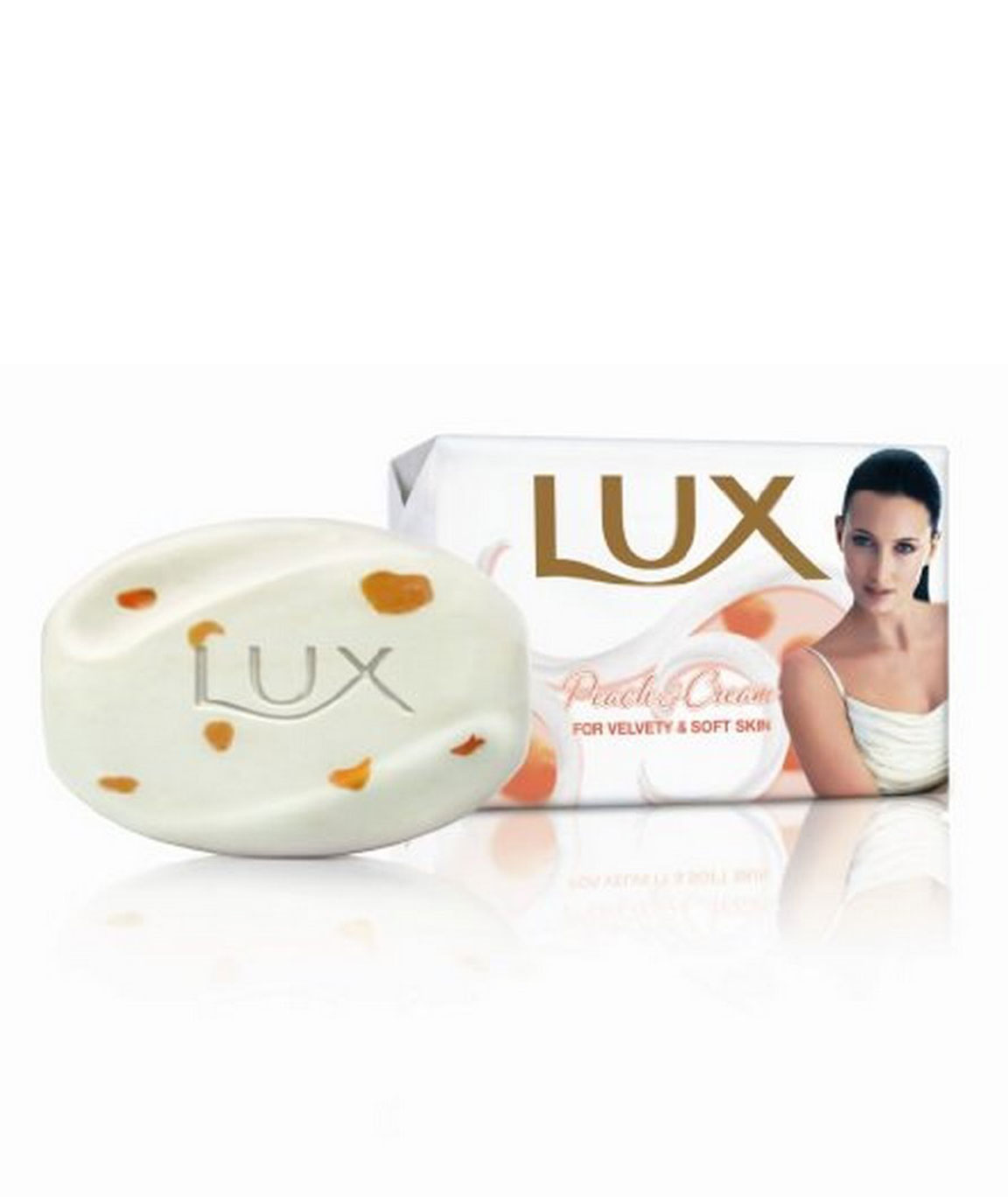 Lux Velvet Touch Indulgent Beauty Bar Soap With Peach & Moisturizing Whipped Cream 90gm / 3.30 Oz.