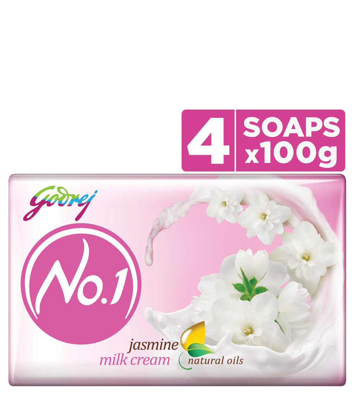 Godrej No.1 Bathing Soap  Jasmine, 100gm (Pack of 4)