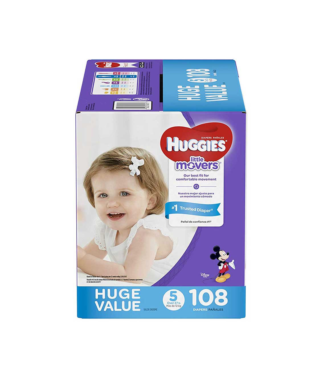  Huggies Little Movers Diapers, Size 7 : Baby