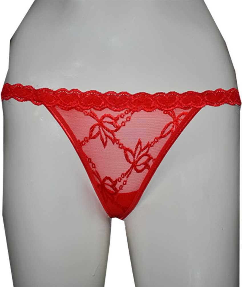 Women Thong Red Panty  (Pack of 1)