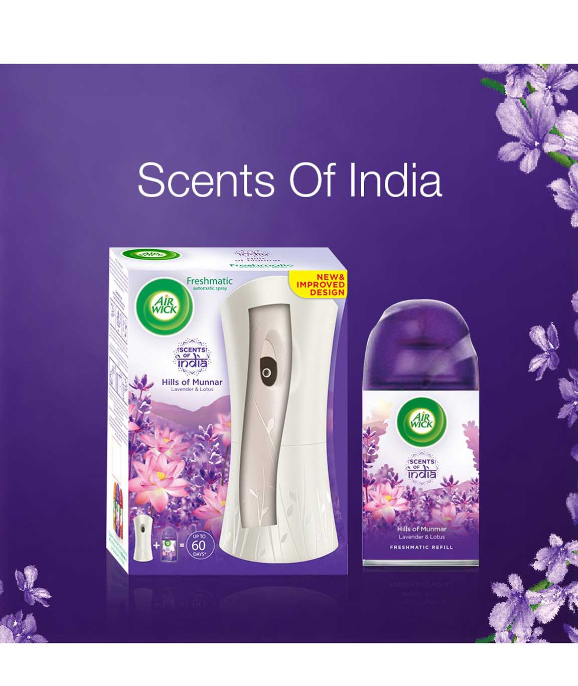 Airwick Freshmatic 'Scents of India' Air-freshner Refill, Hills of Munnar -  250 ml 