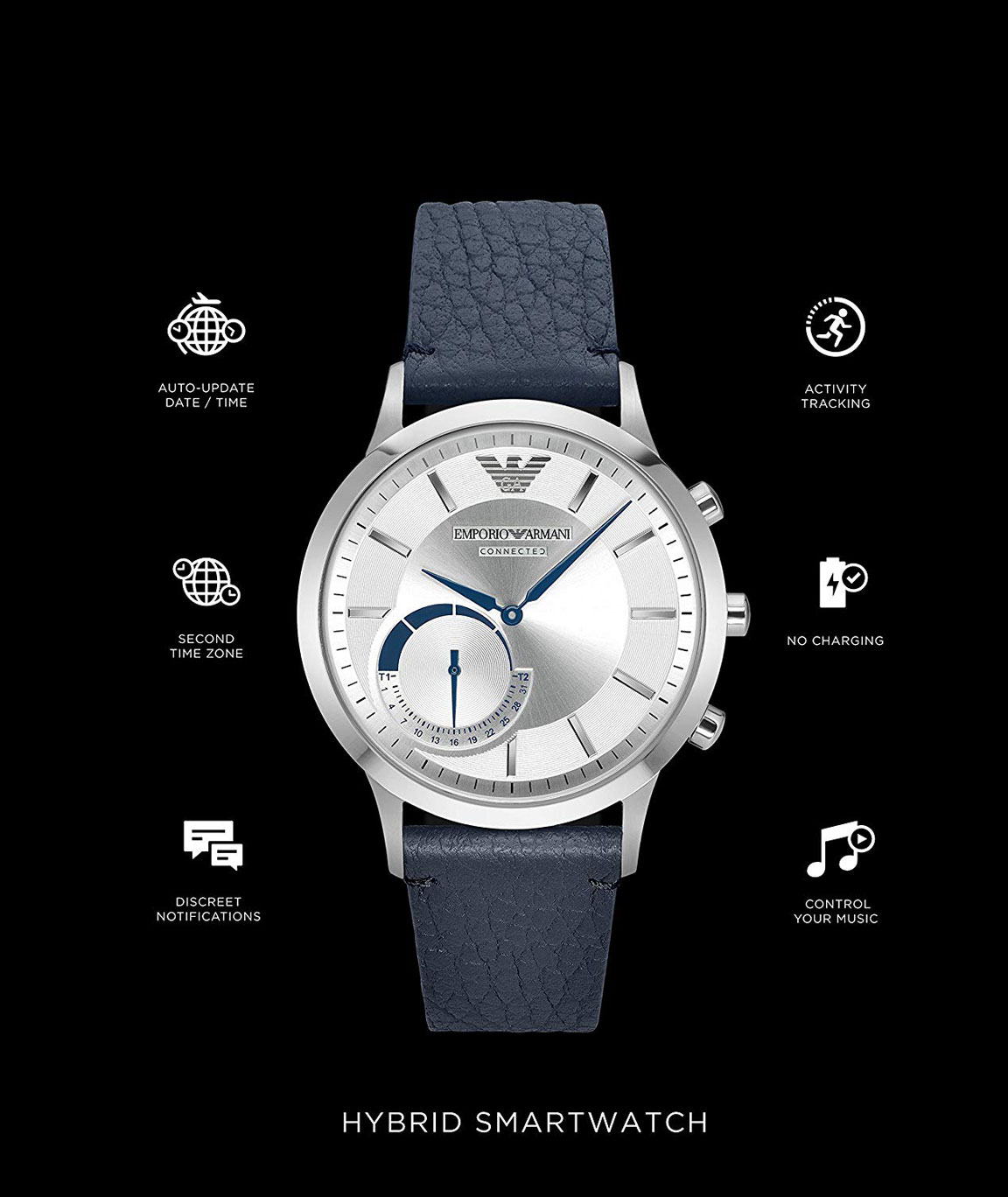 Hybrid smartwatch armani hot sale