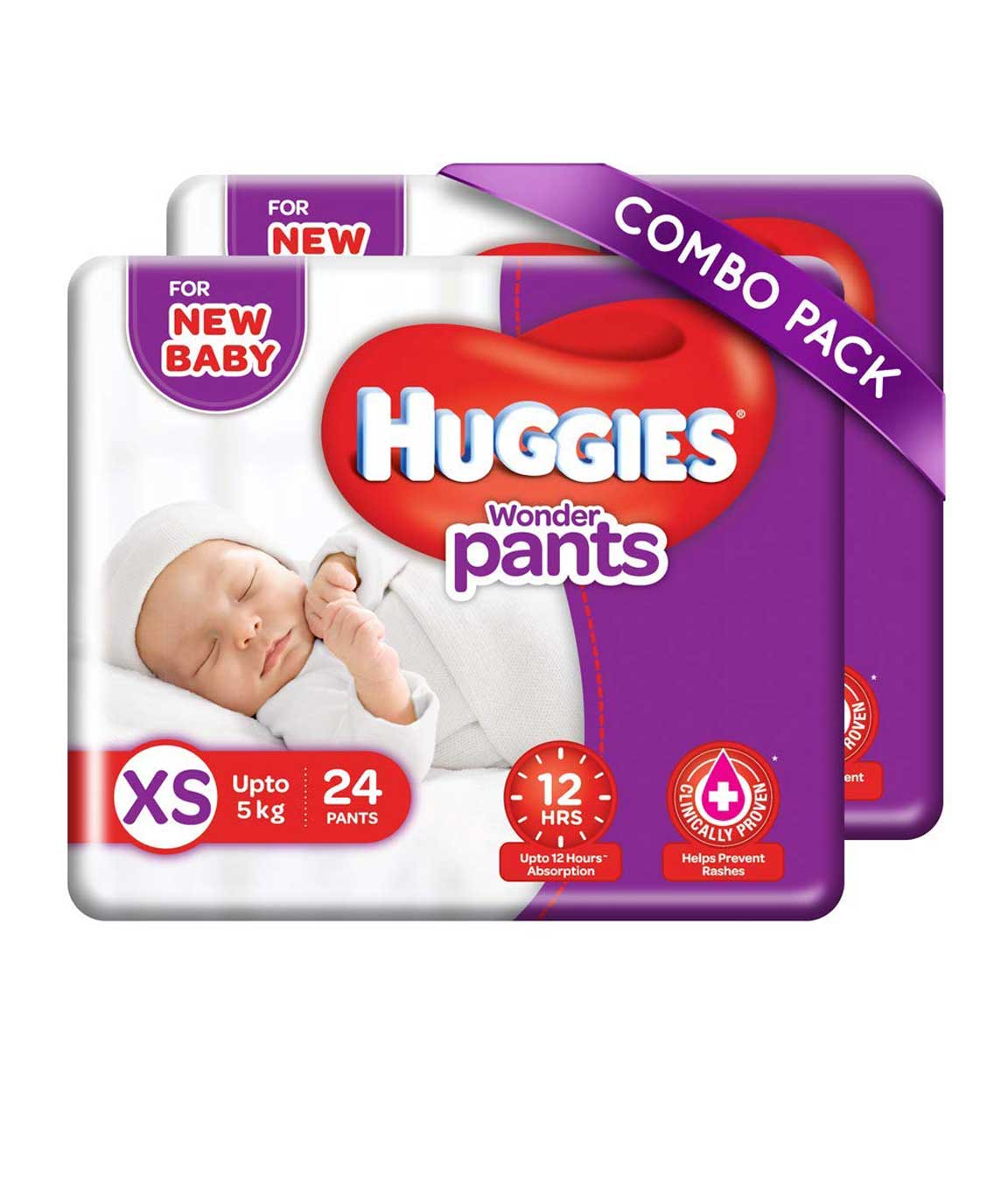 Huggies Wonder Pants Extra Small Size Diaper Pants Combo Pack of 2 24  Counts Per Pack 48 Counts