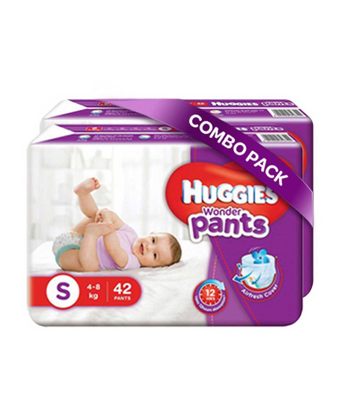 Buy Huggies Complete Comfort Wonder Pants Small (S) Size (4-8 Kgs) Baby Diaper  Pants, 86 count, India's Fastest Absorbing Diaper with upto 4x faster  absorption, Unique Dry Xpert Channel Online at Low