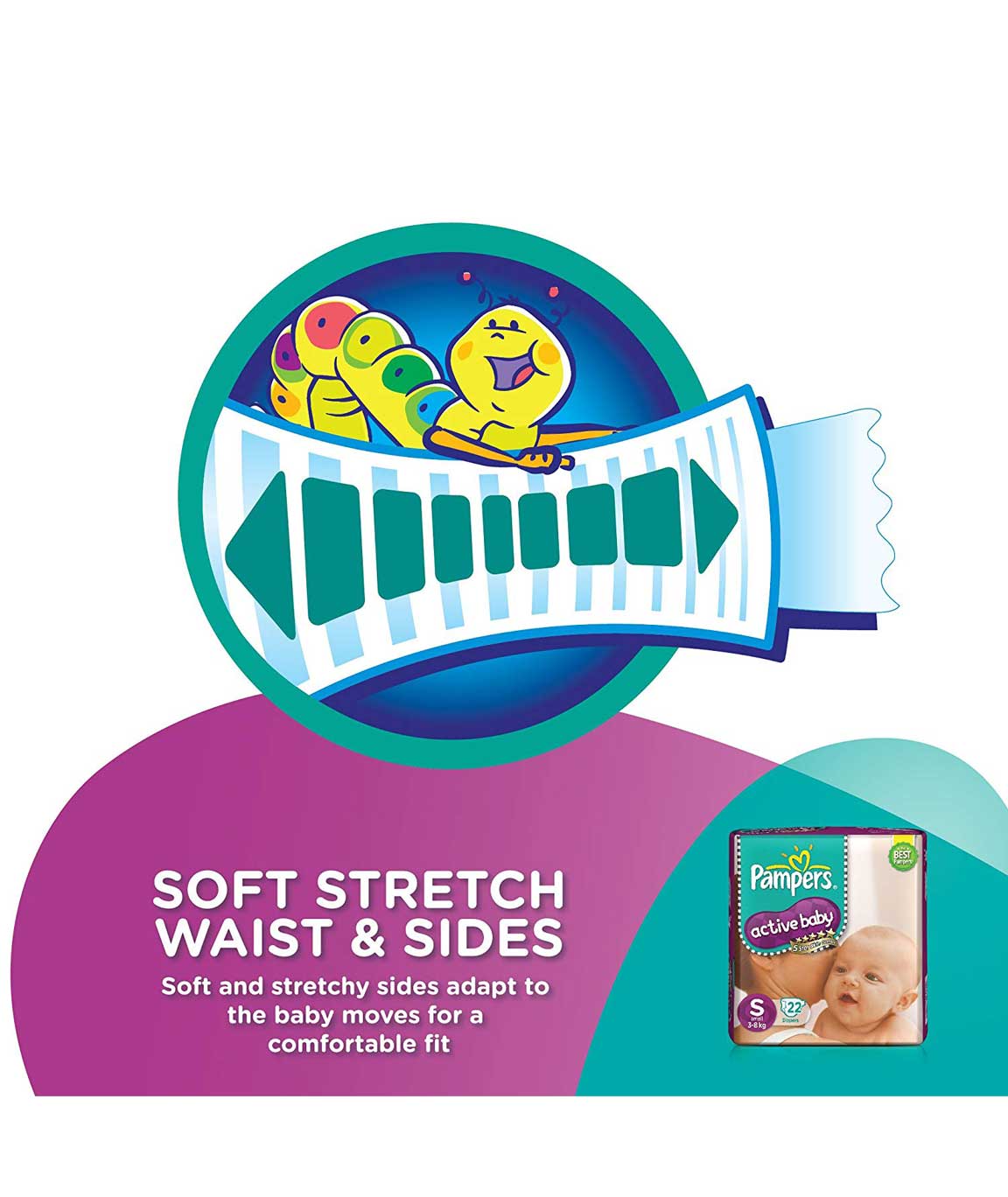 Pampers active baby hot sale small size diapers