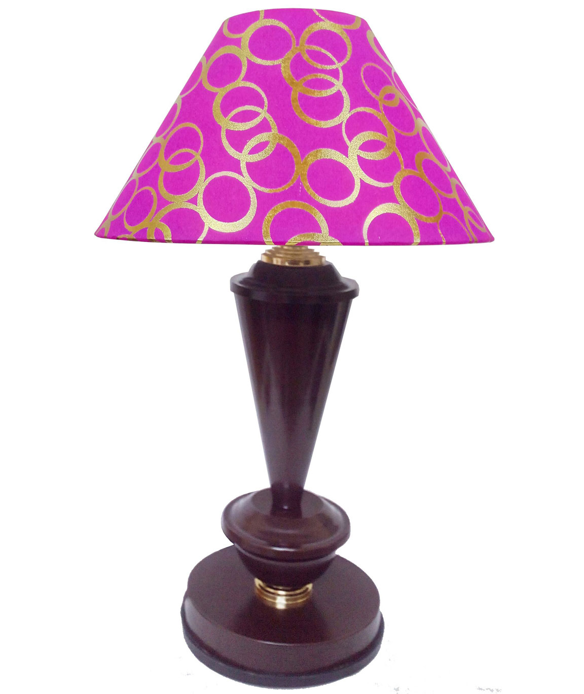 pink round base table lamp