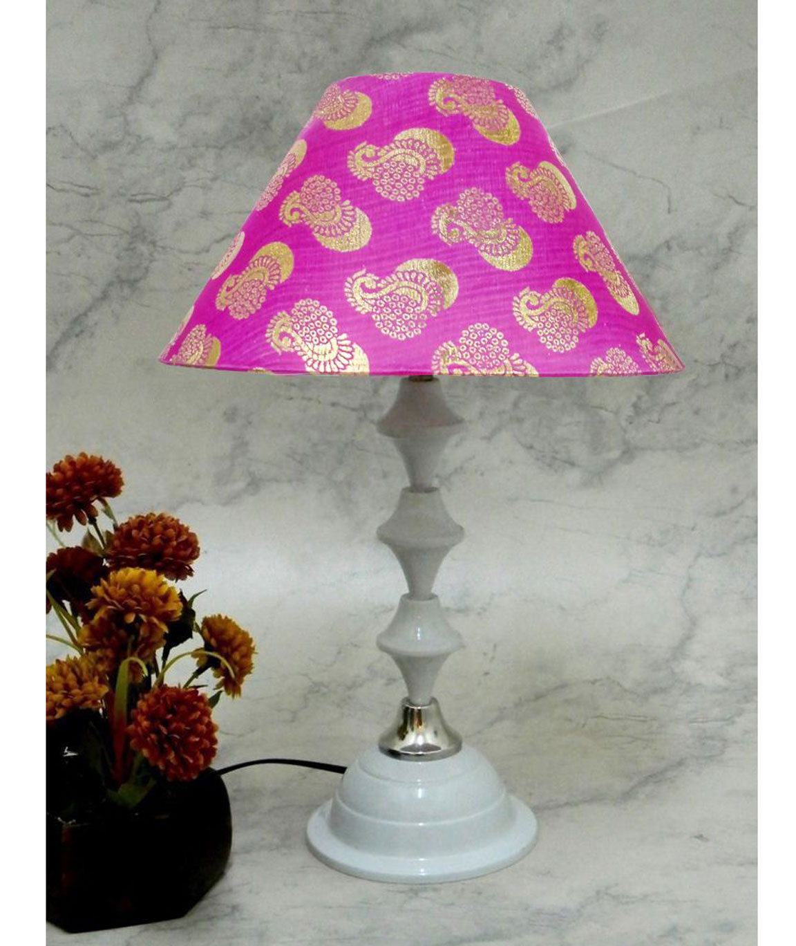 Buy Filigree Design Print Shade With Metal Base Table Lamp Online at  woodentwist — WoodenTwist
