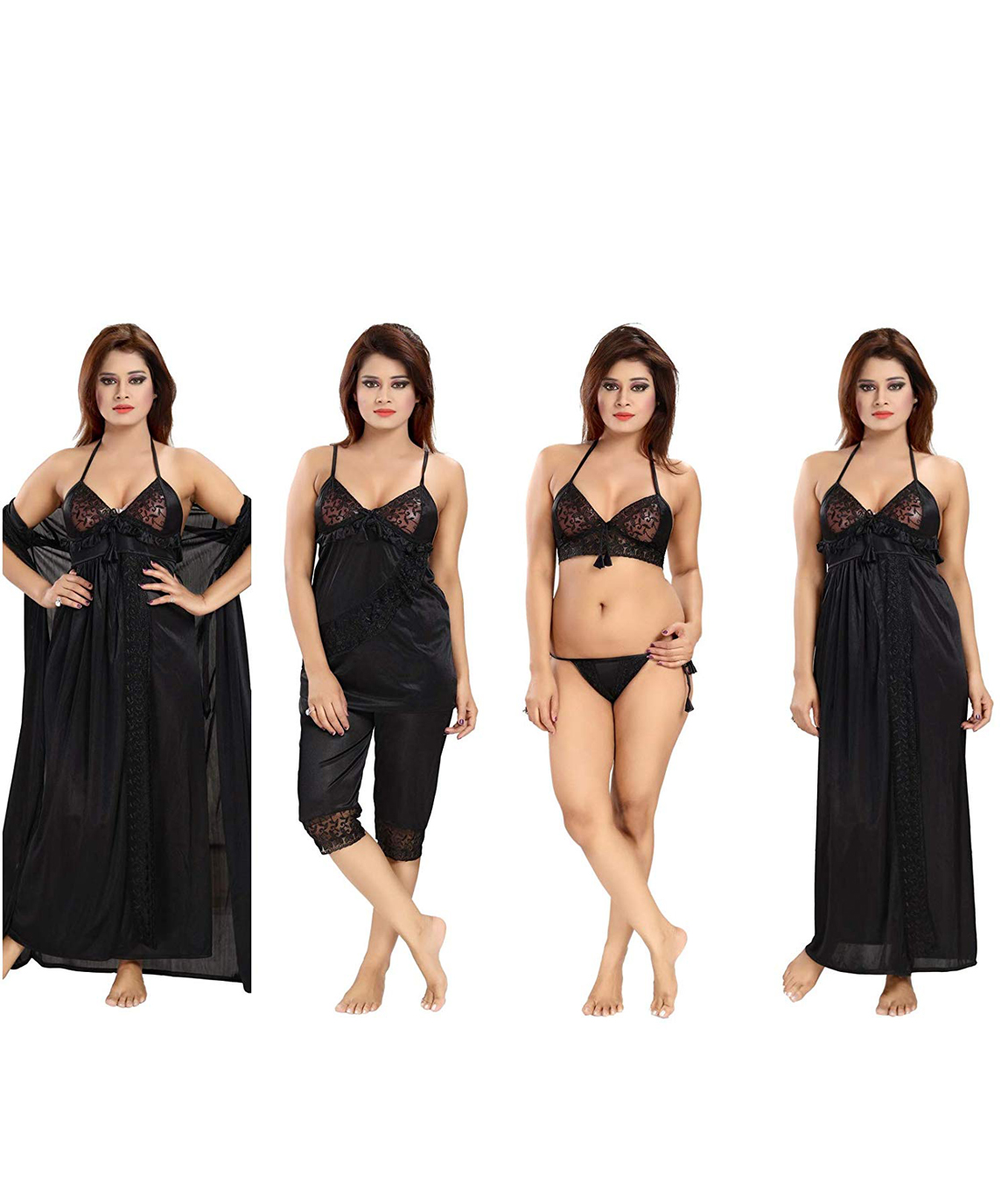 Buy online Black Cotton Blend Sleepshirts & Nighty from sleepwear for Women  by N-gal for ₹699 at 53% off | 2024 Limeroad.com