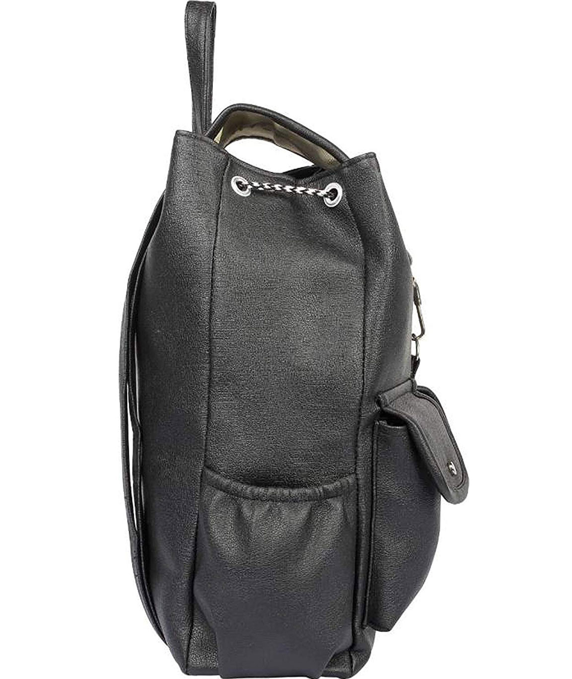 CALVIN KLEIN Estelle sherpa and patent leather backpack - Black | eBay