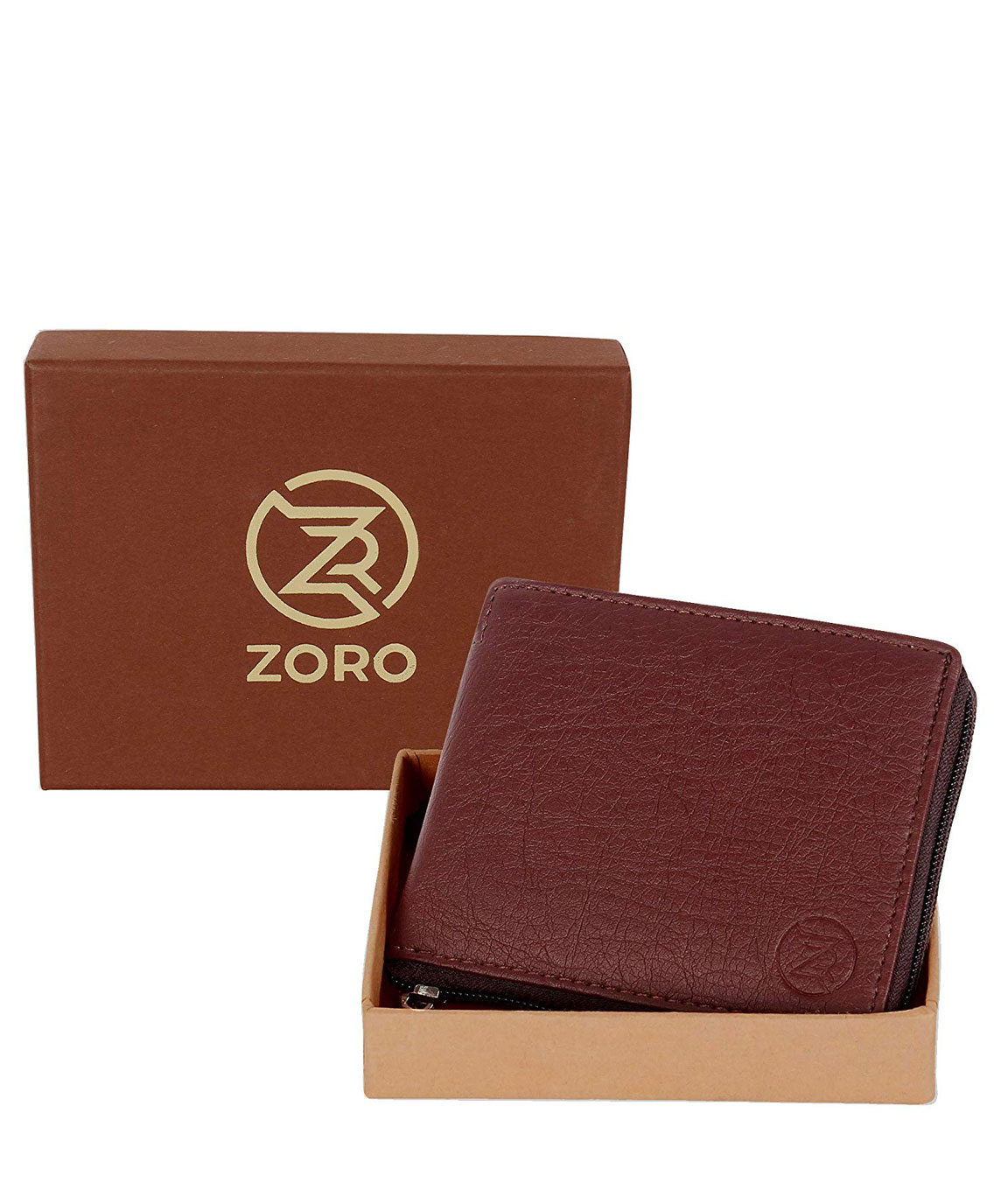 Zhermack Leather Wallet For Men/Women, PU Leather Gents/Ladies Purse Round  Zip Beige